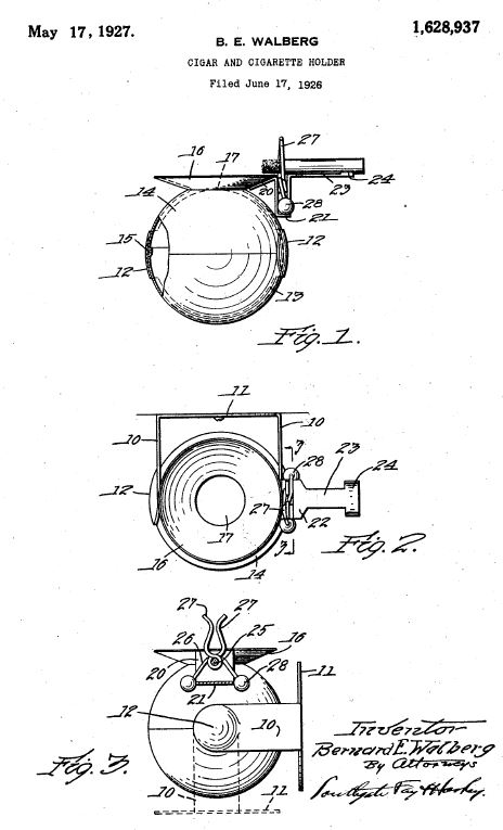 Patent US1628937 - Cigar and cigarette holder.JPG